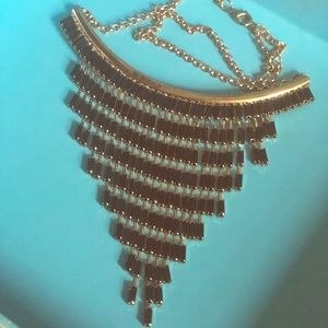 Black Stone Gold hanging Necklace